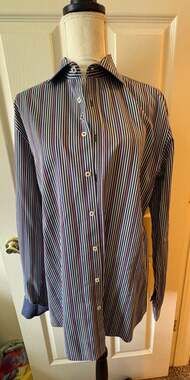 Bugatchi Men's Multicolor Striped Long Sleeve Sport Shirt, Shaped Fit